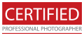 A logo of certified in red and white